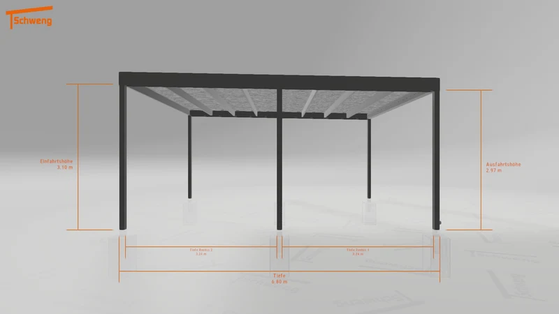 #DE Schweng Flachdachcarport C600 (ID bk4k43)