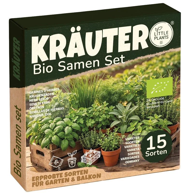 Bio Kräutersamen Probierset mit 15 Sorten