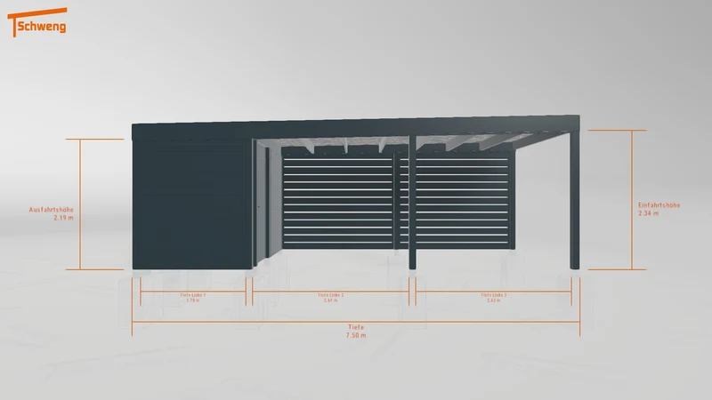 #DE Schweng Flachdachcarport C600+ (ID bk42rv)