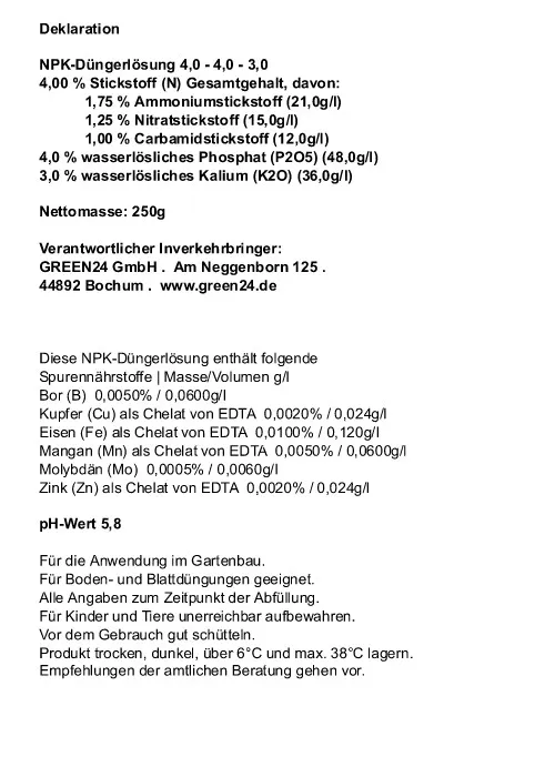 Geschenk-Dünger Gärtner – 250 ml