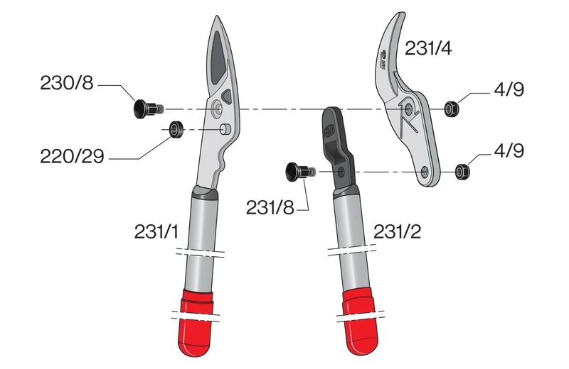 FELCO 231 Amboss-Astschere mit Getriebe