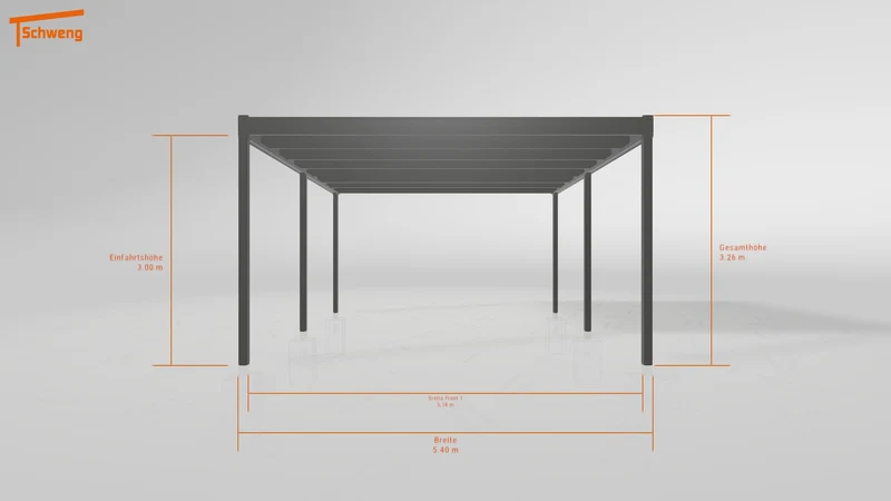 #DE Schweng Flachdachcarport C600 (ID 4274jd)
