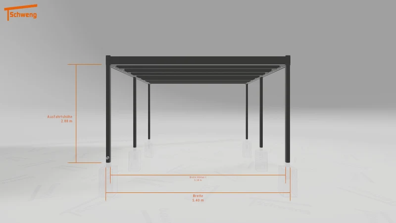 #DE Schweng Flachdachcarport C600 (ID 4274jd)