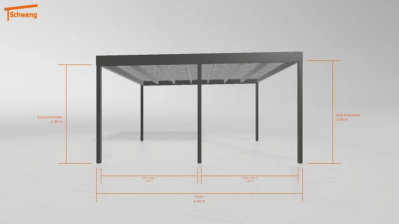 #DE Schweng Flachdachcarport C600 (ID 4274jd)