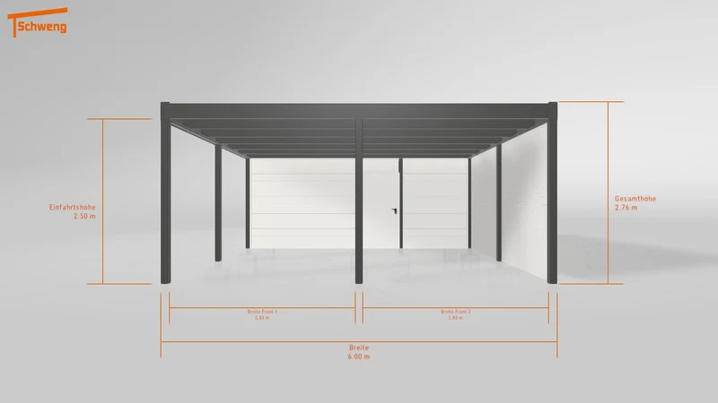 #DE Schweng Flachdachcarport C600+ (ID n5y2nr)
