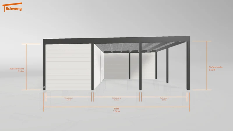 #DE Schweng Flachdachcarport C600+ (ID n5y2nr)