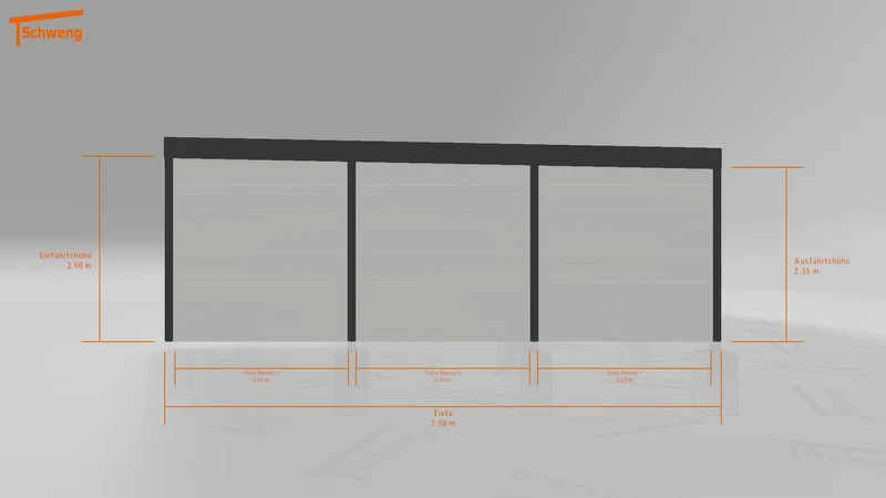 #DE Schweng Flachdachcarport C600+ (ID n5y2nr)