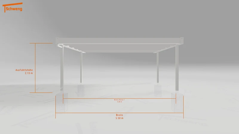 #DE Schweng Flachdachcarport C600 (ID g72j3d)