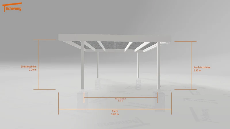 #DE Schweng Flachdachcarport C600 (ID g72j3d)