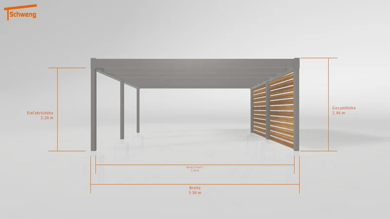 #AT Schweng Flachdachcarport C600 (ID dv4bd3)