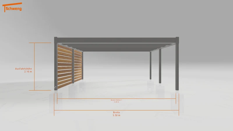 #AT Schweng Flachdachcarport C600 (ID dv4bd3)