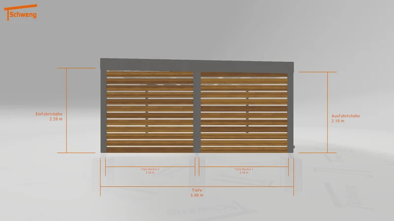 #AT Schweng Flachdachcarport C600 (ID dv4bd3)