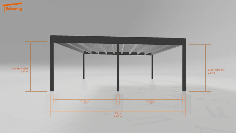 #DE Schweng Flachdachcarport C600+ (ID k24bvd) #MTG