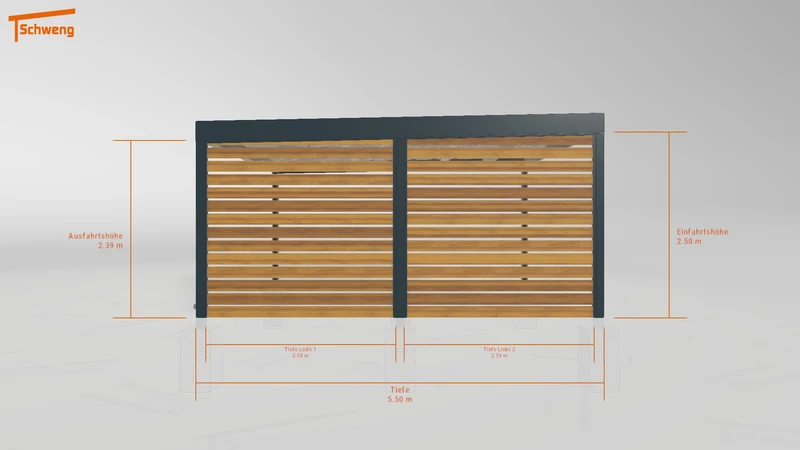 #DE Schweng Flachdachcarport C600 (ID jj4qqb)