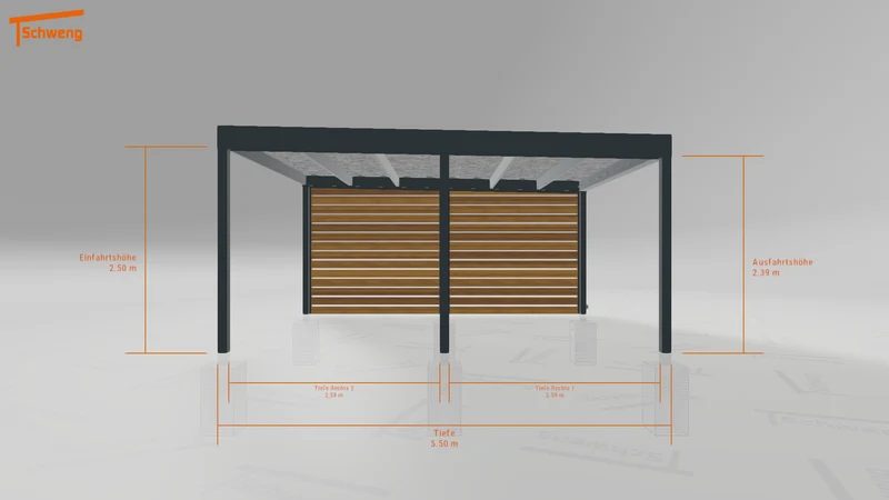 #DE Schweng Flachdachcarport C600 (ID jj4qqb)