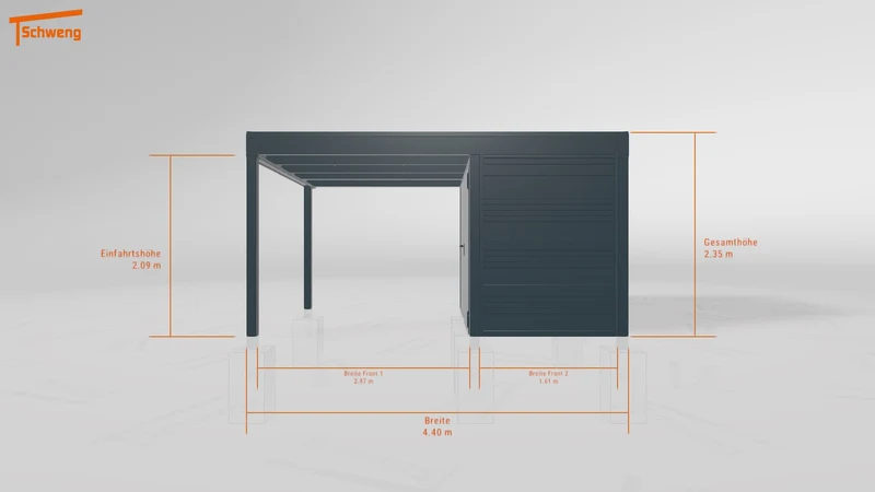 #DE Schweng Flachdachcarport C600+ (ID 85233n) #MTG