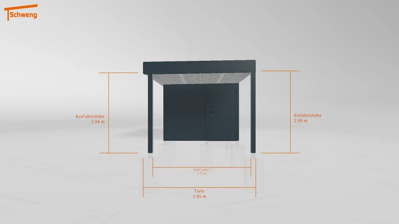 #DE Schweng Flachdachcarport C600+ (ID 85233n) #MTG