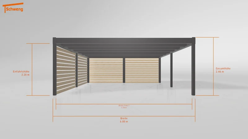 #DE Schweng Flachdachcarport C600+ (ID pb7x52)