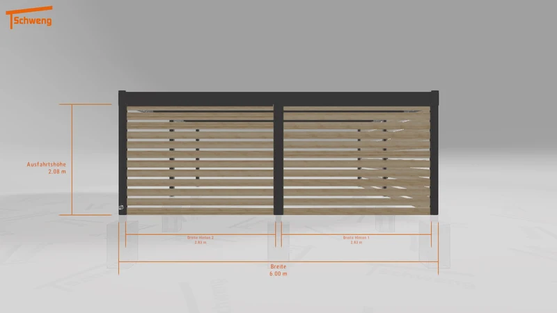 #DE Schweng Flachdachcarport C600+ (ID pb7x52)