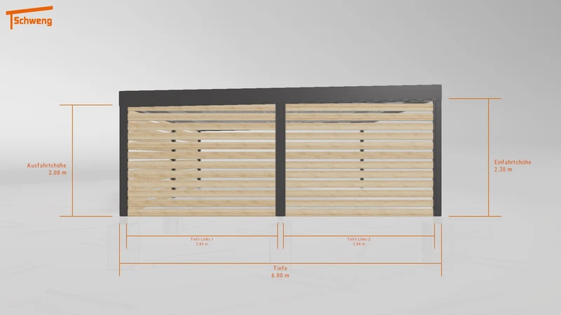 #DE Schweng Flachdachcarport C600+ (ID pb7x52)