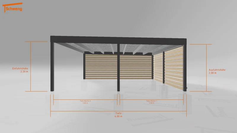 #DE Schweng Flachdachcarport C600+ (ID pb7x52)