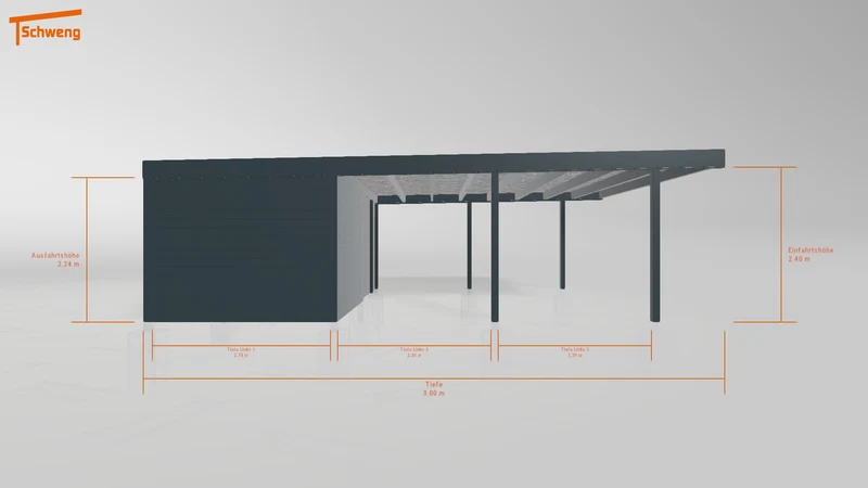 #DE Schweng Flachdachcarport C600+ (ID mj2zmg)