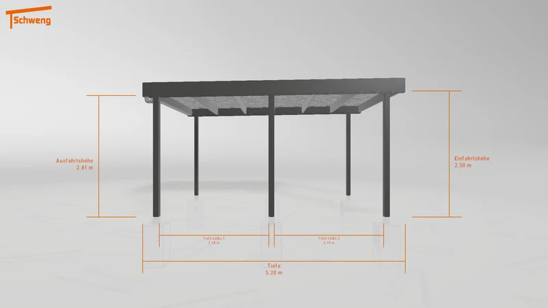 #AT Schweng Flachdachcarport C600+ (ID 42wd39)