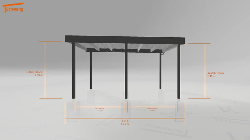 #AT Schweng Flachdachcarport C600+ (ID 42wd39)