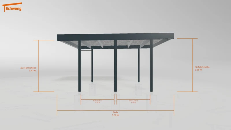 #DE Schweng Flachdachcarport C600 (ID pbpk2z)
