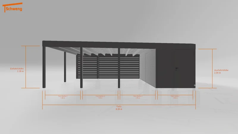#DE Schweng Flachdachcarport C600+ (ID k24b85) #MTG