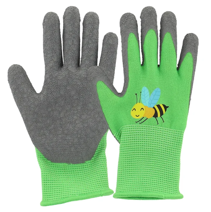 Kinder Gartenhandschuhe mit Insektenmotiv | Größe 4