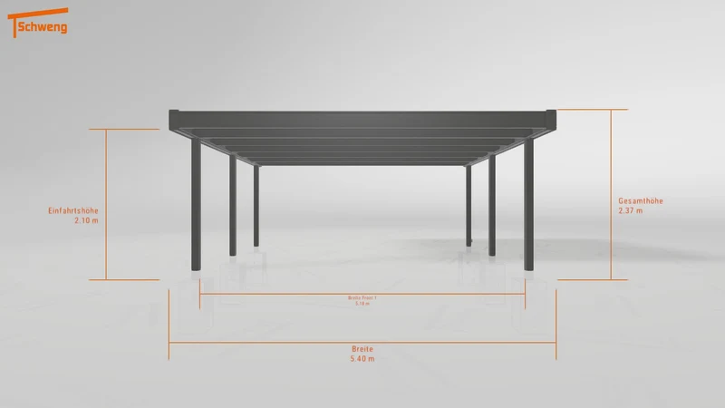 #DE Schweng Flachdachcarport C600+ (ID v478q3)