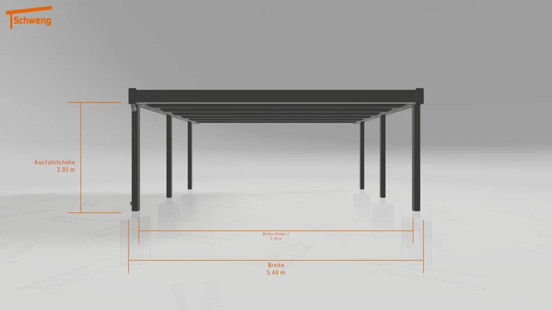 #DE Schweng Flachdachcarport C600+ (ID v478q3)