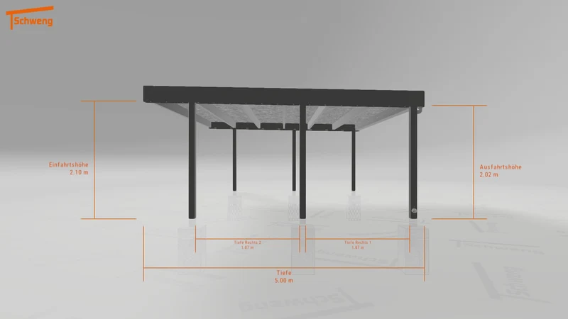 #DE Schweng Flachdachcarport C600+ (ID v478q3)