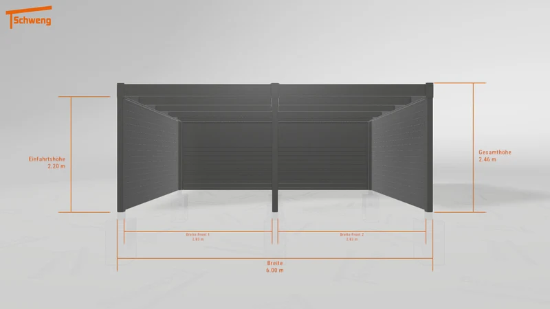 #DE Schweng Flachdachcarport C600 (ID 42v5xm) #MTG