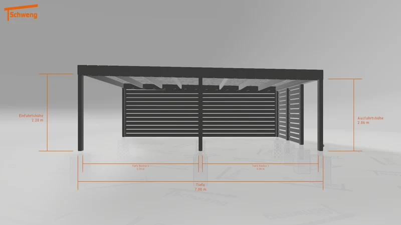 #DE Schweng Flachdachcarport C600 (ID rjryxm) #MTG