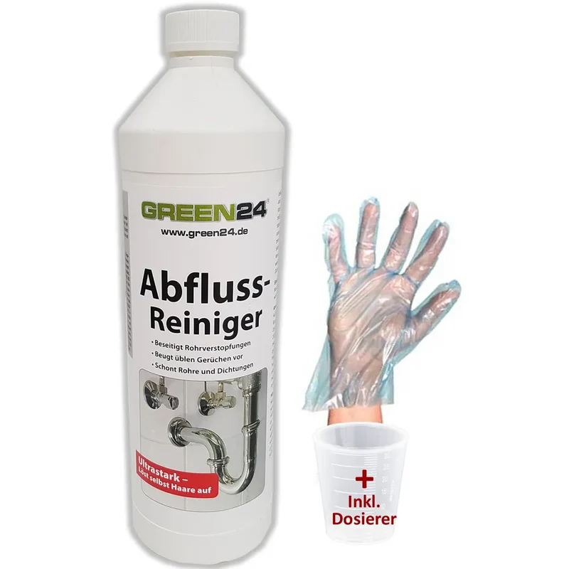 Abfluss-Fix 1 Liter – Set mit Handschutz und Dosierer