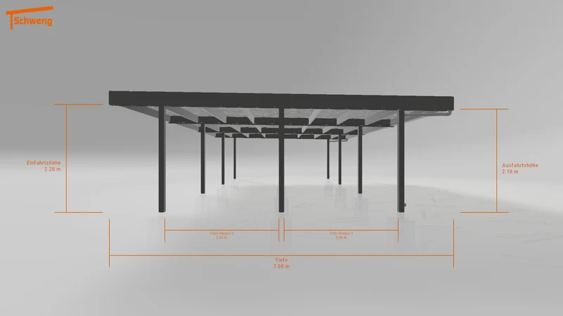 #DE Schweng Flachdachcarport C600 (ID 77b87g)