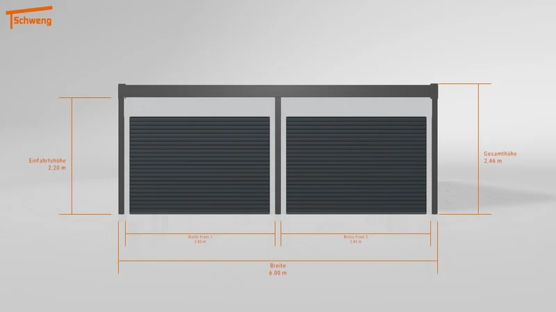 #DE Schweng Flachdachcarport C600+ (ID v4789y)