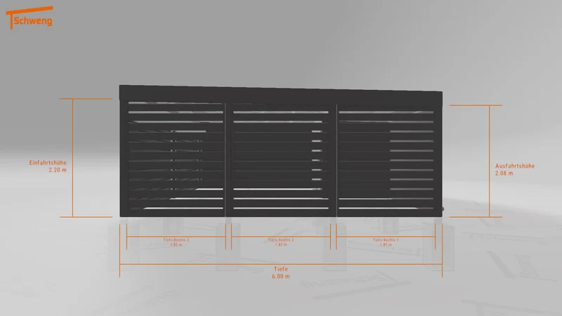 #DE Schweng Flachdachcarport C600+ (ID v4789y)