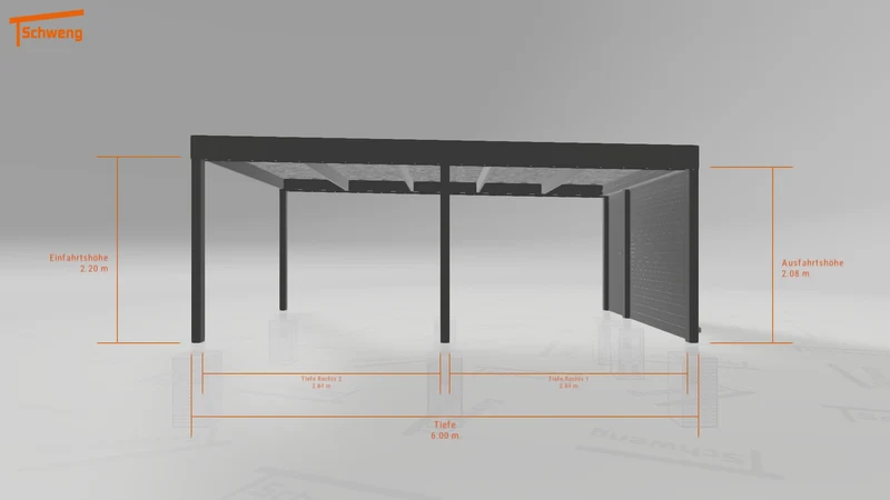 #DE Schweng Flachdachcarport C600 (ID g7543p) #MTG