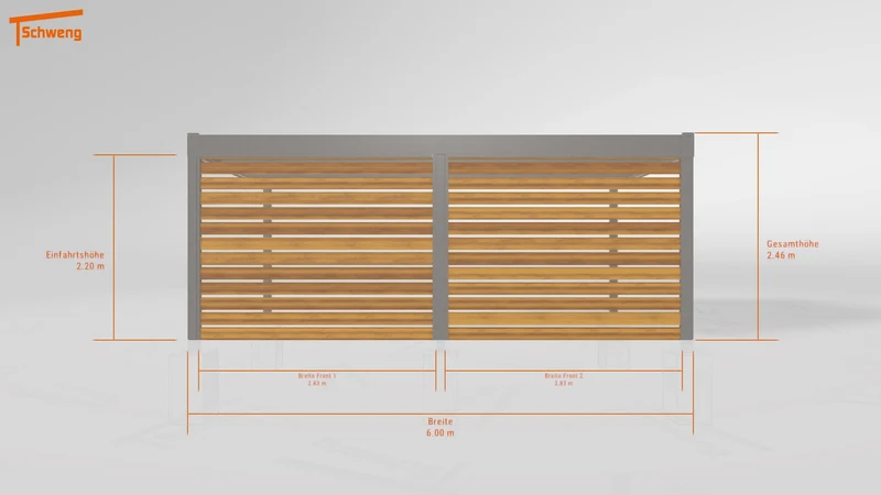 #DE Schweng Flachdachcarport C600+ (ID k2jzxg)