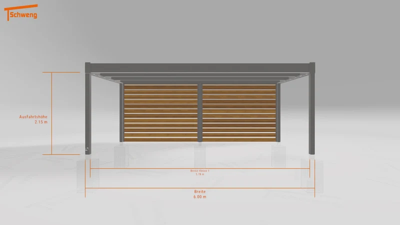 #DE Schweng Flachdachcarport C600+ (ID k2jzxg)