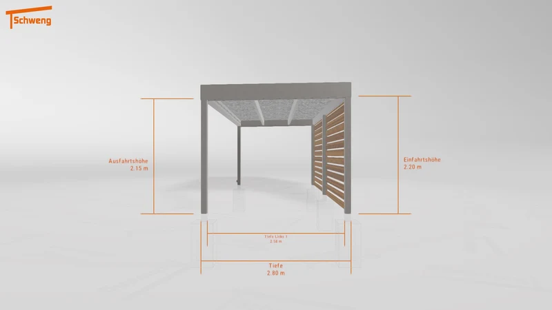 #DE Schweng Flachdachcarport C600+ (ID k2jzxg)