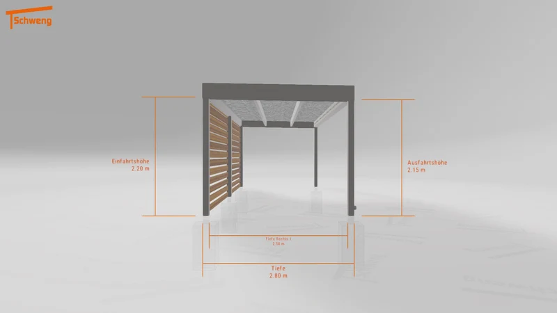 #DE Schweng Flachdachcarport C600+ (ID k2jzxg)