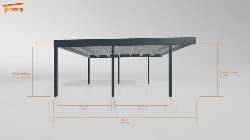 #DE Schweng Flachdachcarport C600+ (ID 77b8w7) #MTG