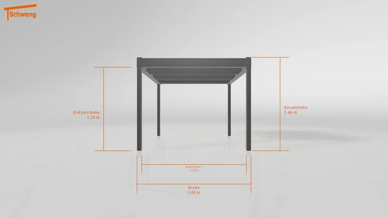 #DE Schweng Flachdachcarport C600 (ID v4782p)