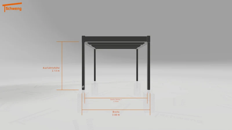 #DE Schweng Flachdachcarport C600 (ID v4782p)