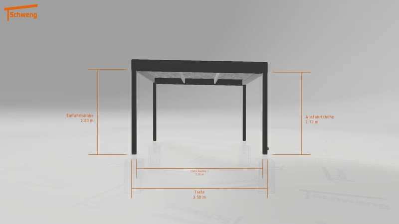 #DE Schweng Flachdachcarport C600 (ID v4782p)
