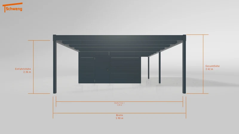 #DE Schweng Flachdachcarport C600 (ID 5mzkb8)